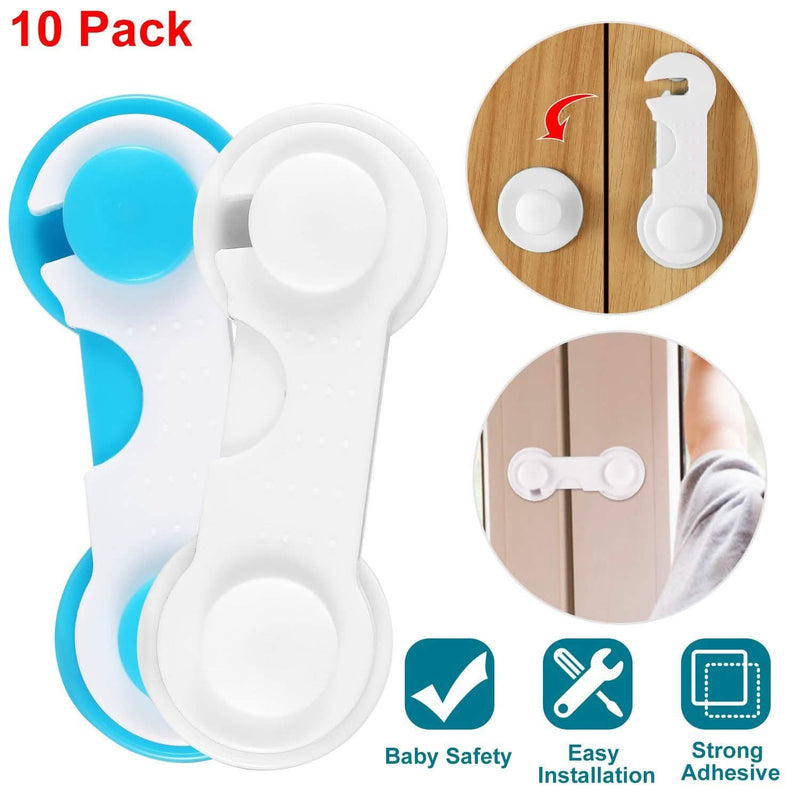 10-Piece: Kids Cabinet Strap Safety Locks Baby - DailySale