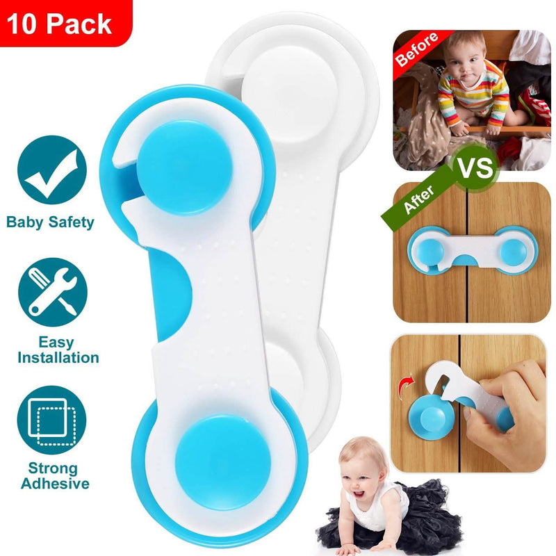 10-Piece: Kids Cabinet Strap Safety Locks Baby - DailySale