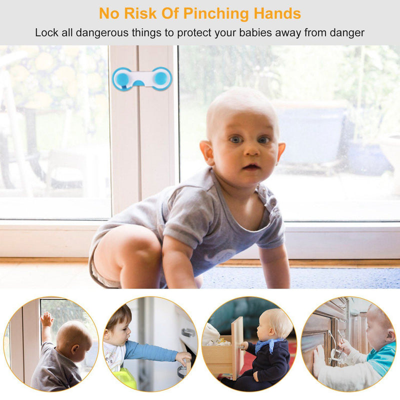 10-Piece: Kids Cabinet Strap Safety Locks Baby - DailySale