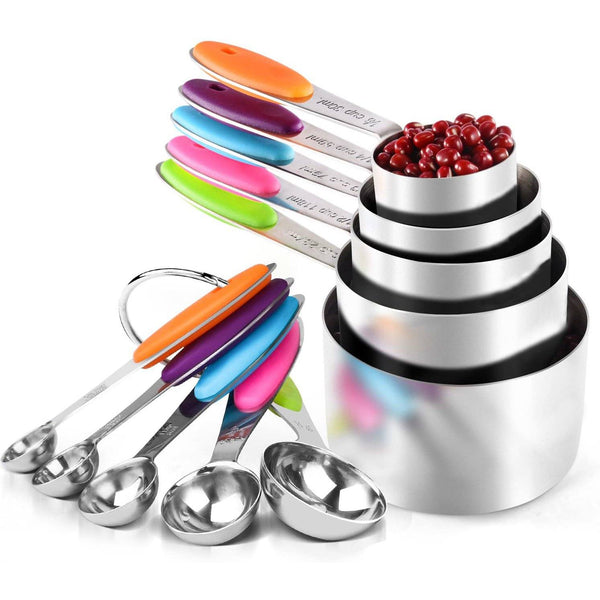13 Pieces Measuring Cups and Spoons Set Stainless Steel Kitchen