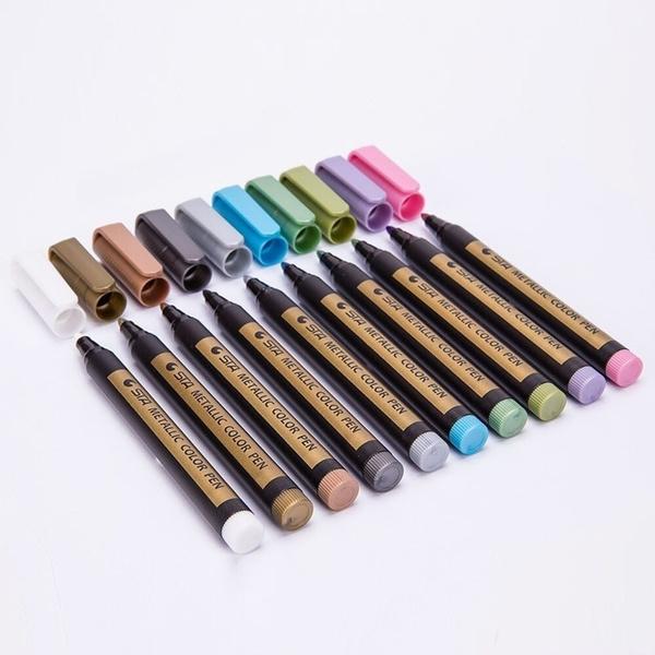 10-Piece: Metallic Paint Marker Pen Permanent Art & Craft Supplies - DailySale