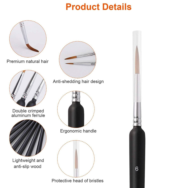 10-Piece: Miniature Detail Paint Brush Set Arts & Crafts - DailySale