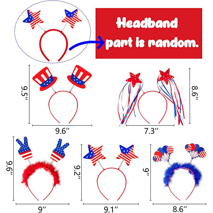 10-Piece: Patriotic Head Boppers Headband Holiday Decor & Apparel - DailySale