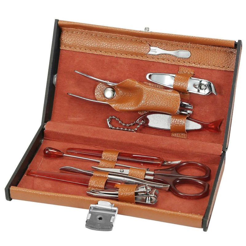 10-Piece: Pedicure, Manicure and Grooming Kit with Leather Case Beauty & Personal Care - DailySale