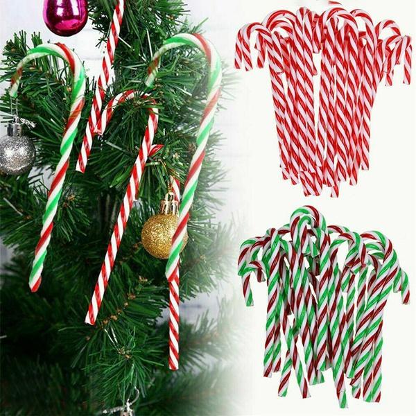 10-Piece: Plastic Candy Cane Ornaments Holiday Decor & Apparel - DailySale