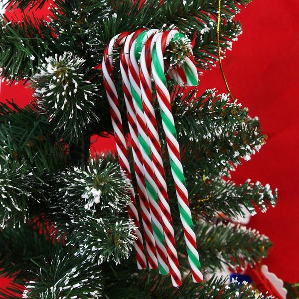 10-Piece: Plastic Candy Cane Ornaments Holiday Decor & Apparel - DailySale