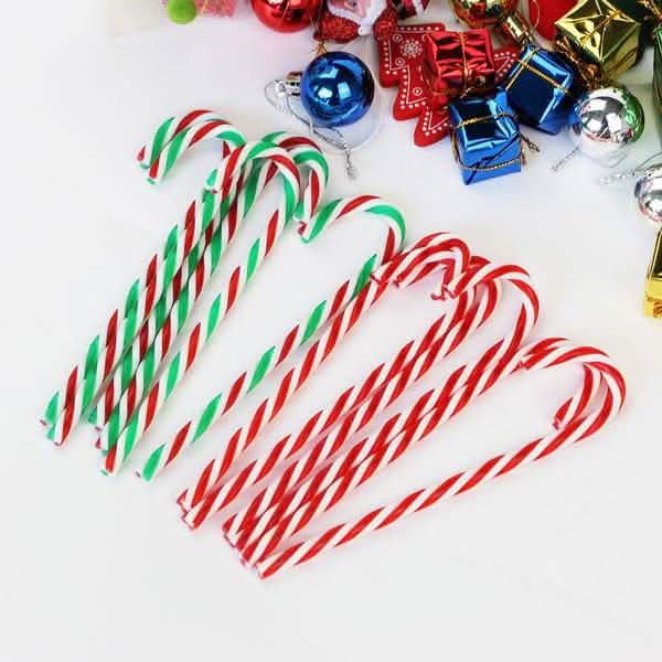 10-Piece: Plastic Candy Cane Ornaments Holiday Decor & Apparel - DailySale