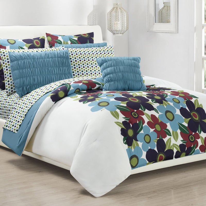 10-Piece Set: Oversized Floral Comforter Set Bedding - DailySale
