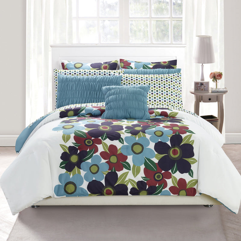 10-Piece Set: Oversized Floral Comforter Set Bedding - DailySale