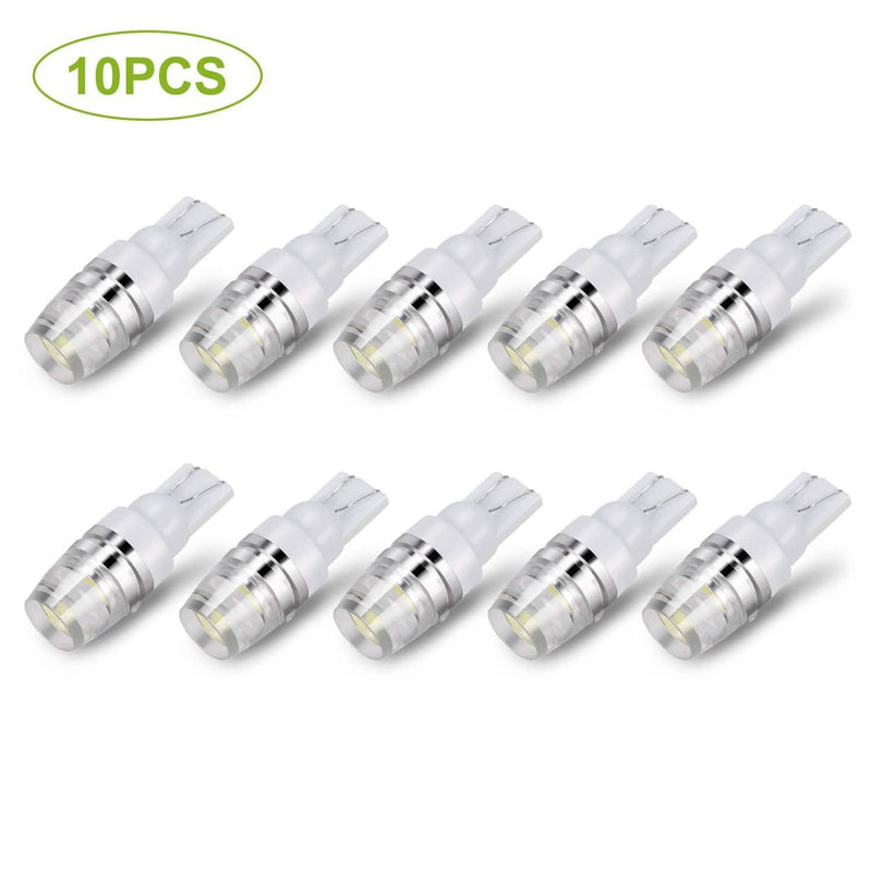 10-Piece: Xenon White Wedge Base LED Bulbs Automotive - DailySale