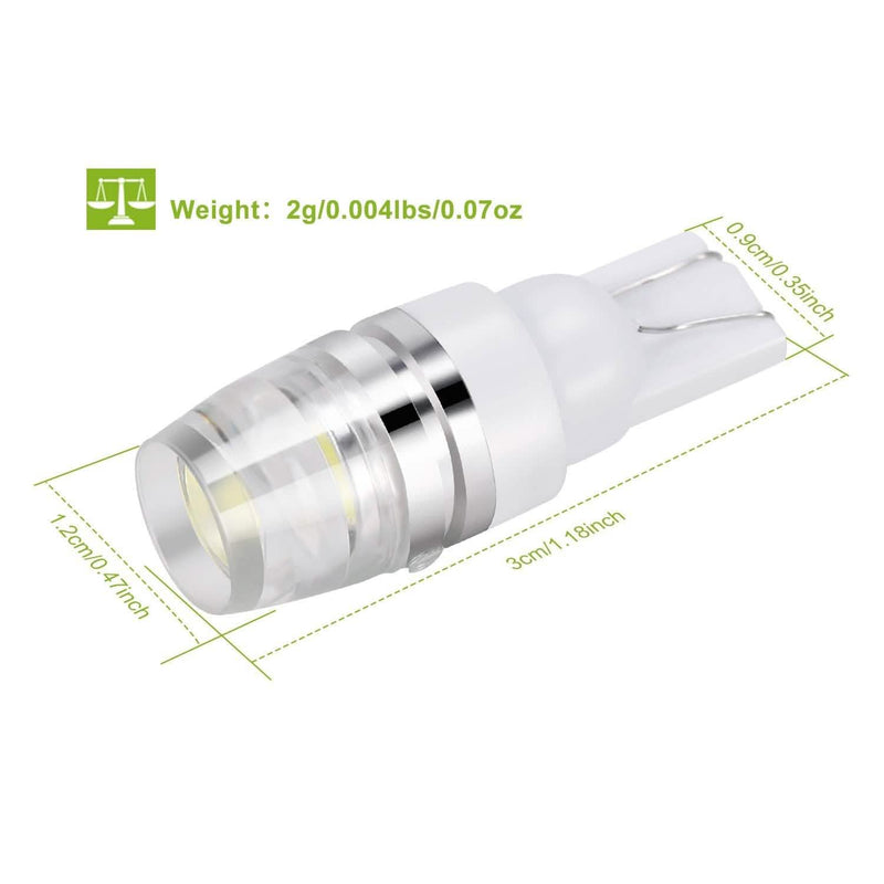 10-Piece: Xenon White Wedge Base LED Bulbs Automotive - DailySale