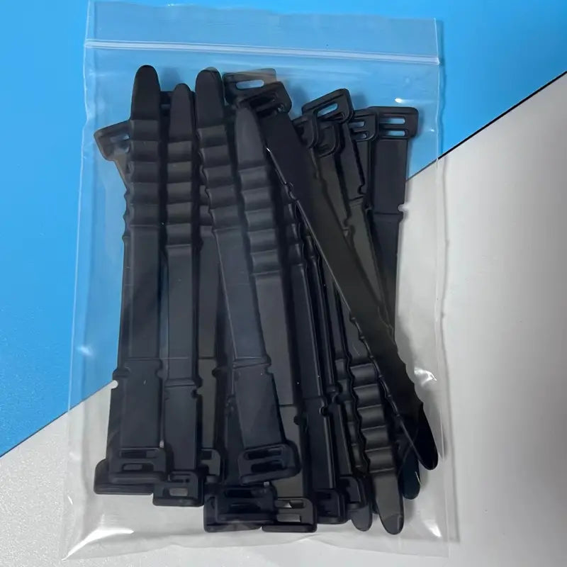 10-Pieces: 4.5 Inch Reusable Wire Ties Cord Organizer Straps Elastic Silicone Cord Organizer Everything Else Black - DailySale