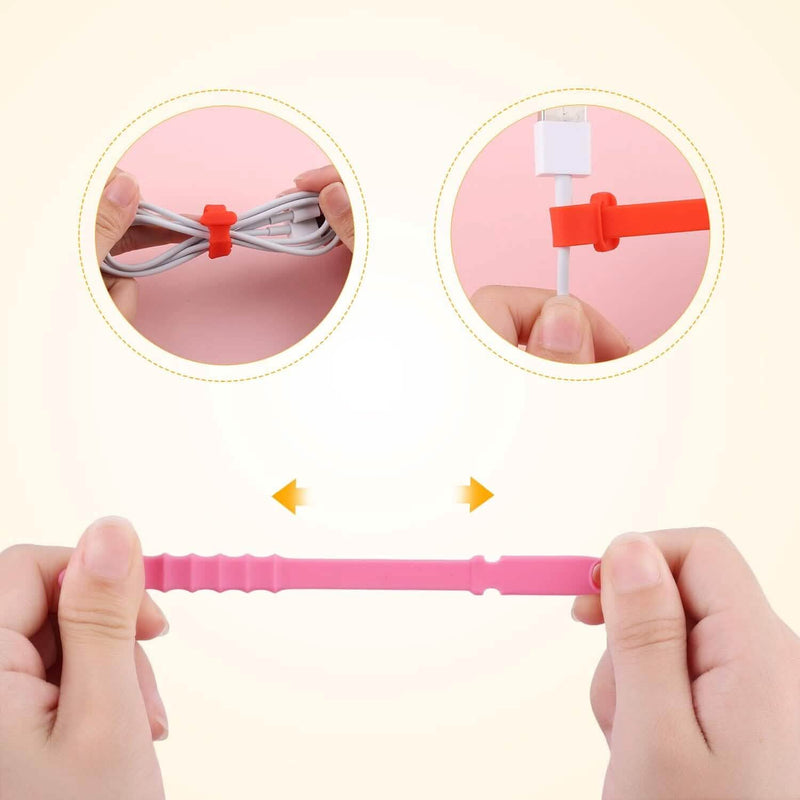 10-Pieces: 4.5 Inch Reusable Wire Ties Cord Organizer Straps Elastic Silicone Cord Organizer Everything Else - DailySale