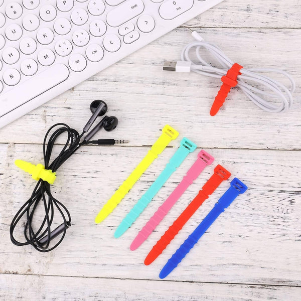 10-Pieces: 4.5 Inch Reusable Wire Ties Cord Organizer Straps Elastic Silicone Cord Organizer Everything Else - DailySale