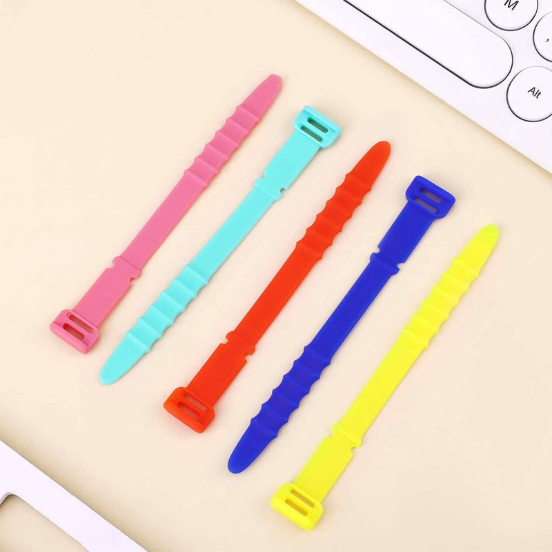 10-Pieces: 4.5 Inch Reusable Wire Ties Cord Organizer Straps Elastic Silicone Cord Organizer Everything Else - DailySale