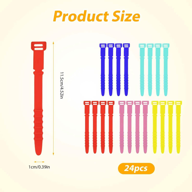 10-Pieces: 4.5 Inch Reusable Wire Ties Cord Organizer Straps Elastic Silicone Cord Organizer Everything Else - DailySale
