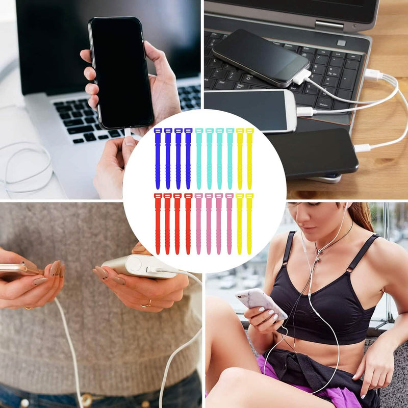 10-Pieces: 4.5 Inch Reusable Wire Ties Cord Organizer Straps Elastic Silicone Cord Organizer Everything Else - DailySale