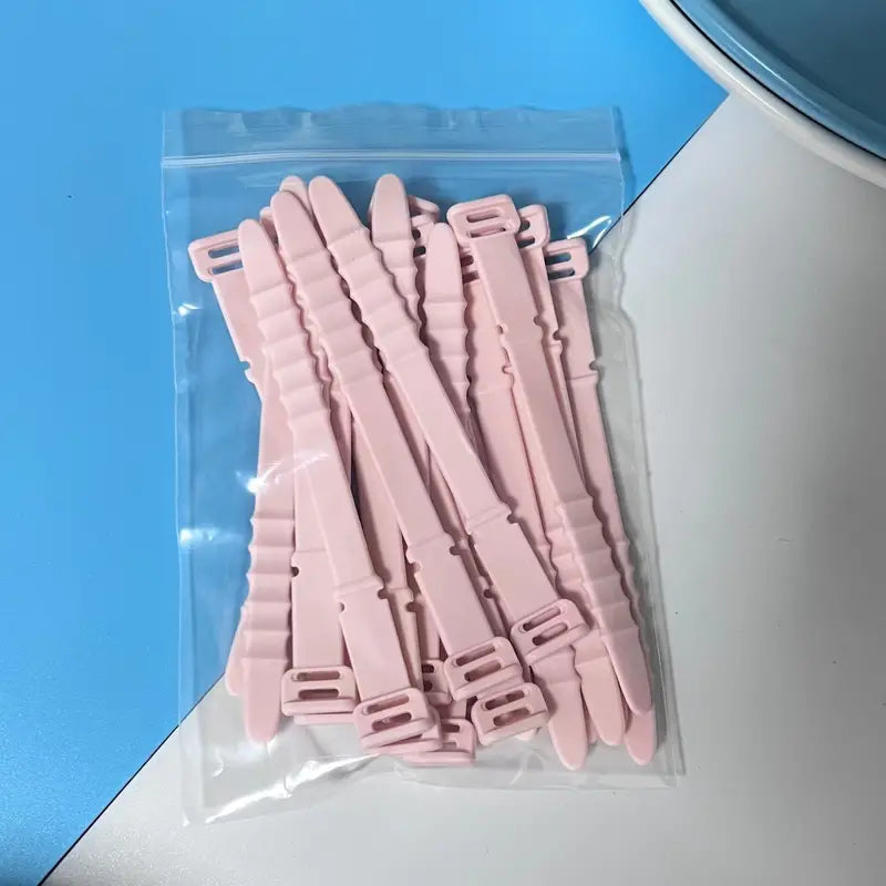 10-Pieces: 4.5 Inch Reusable Wire Ties Cord Organizer Straps Elastic Silicone Cord Organizer Everything Else Pink - DailySale
