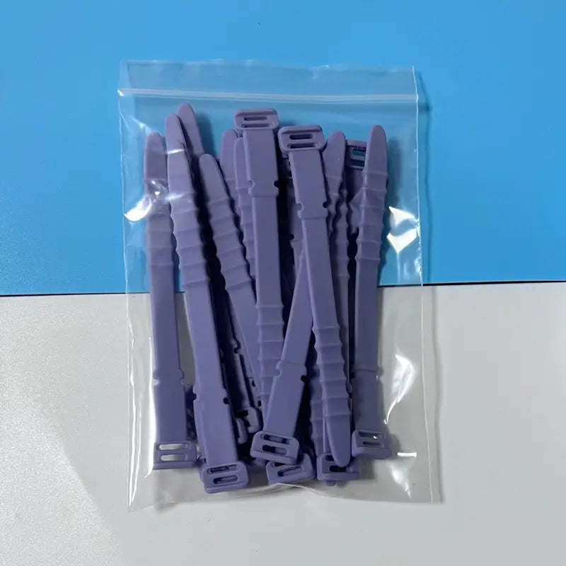 10-Pieces: 4.5 Inch Reusable Wire Ties Cord Organizer Straps Elastic Silicone Cord Organizer Everything Else Purple - DailySale