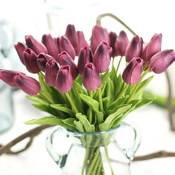 10-Pieces: PU Modern Style Bouquet Tabletop Flower Bouquet Furniture & Decor Purple - DailySale