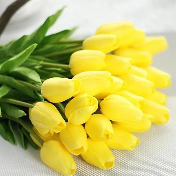 10-Pieces: PU Modern Style Bouquet Tabletop Flower Bouquet Furniture & Decor Yellow - DailySale