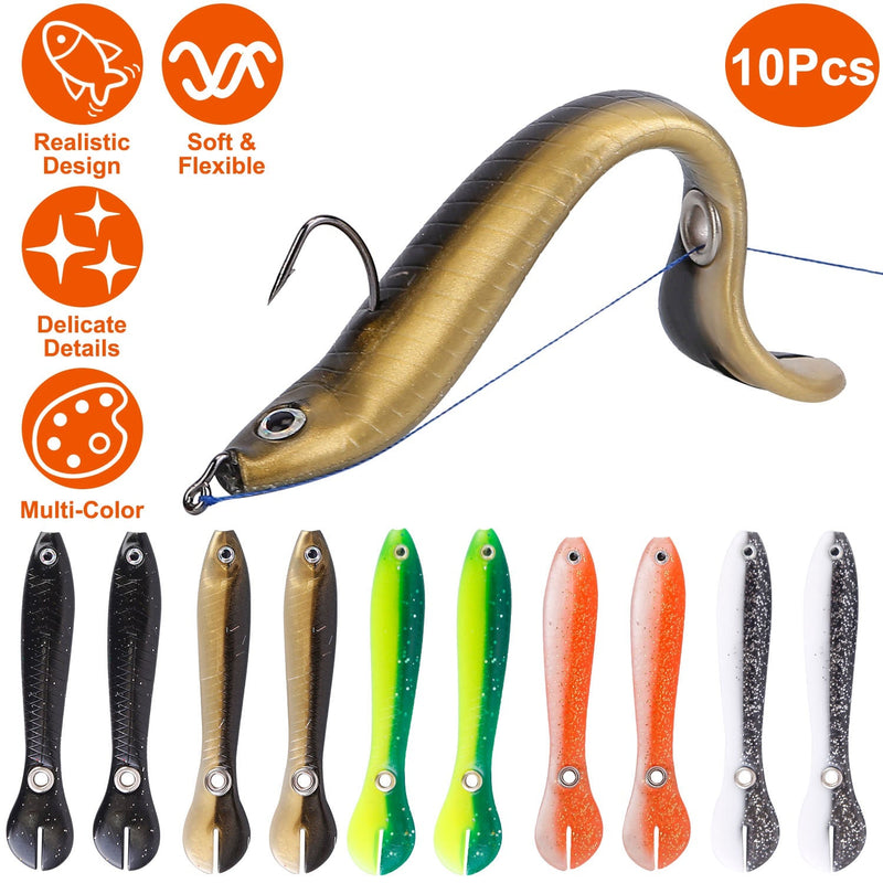 10-Pieces: Realistic Bass Loach Swimming Lure Sports & Outdoors - DailySale
