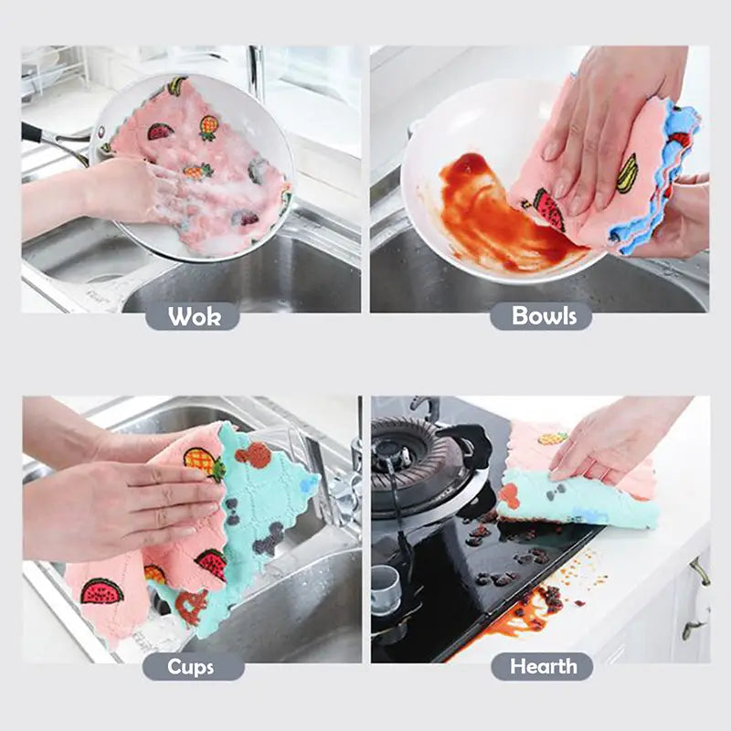 10-Pieces: Reusable Dish Cellulose Sponge Cloths Kitchen Tools & Gadgets - DailySale