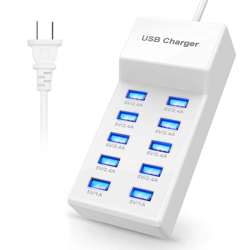 10-Ports 50W USB Wall Fast Charging Power Adapter Mobile Accessories - DailySale