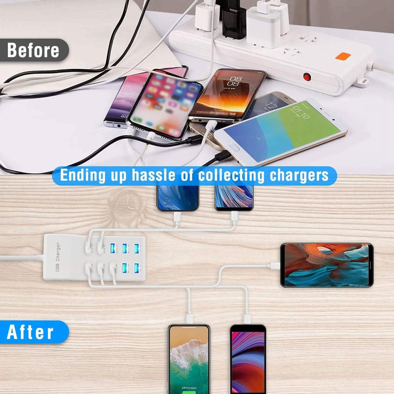 10-Ports 50W USB Wall Fast Charging Power Adapter Mobile Accessories - DailySale
