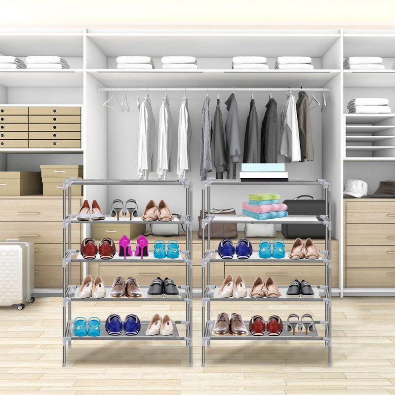 10-Tier Shoe Rack Shelves 27 Pairs Shoes Organizer Closet & Storage - DailySale