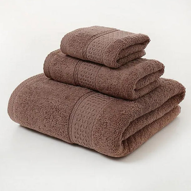 100% Cotton Premium Ring Spun Towel Set Bath Coffee - DailySale