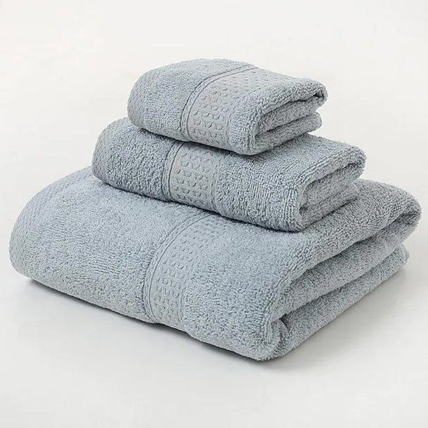 100% Cotton Premium Ring Spun Towel Set Bath Gray - DailySale