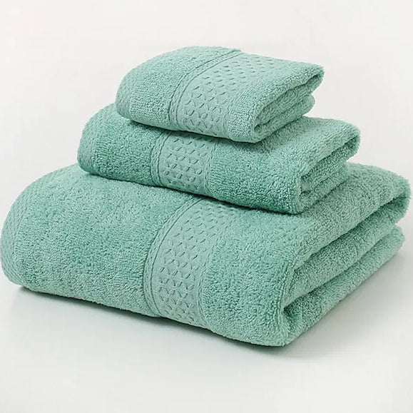 100% Cotton Premium Ring Spun Towel Set Bath Green - DailySale