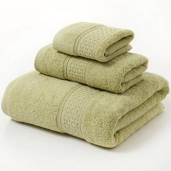 100% Cotton Premium Ring Spun Towel Set Bath Olive Green - DailySale