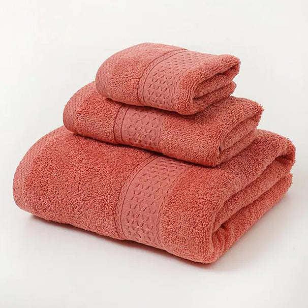 100% Cotton Premium Ring Spun Towel Set Bath Orange - DailySale