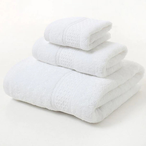 100% Cotton Premium Ring Spun Towel Set Bath White - DailySale