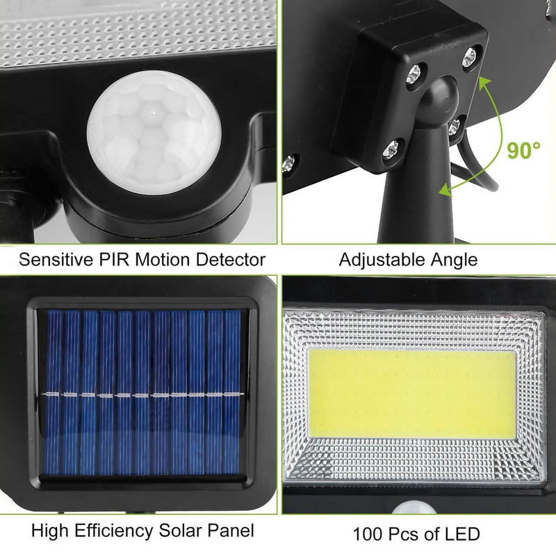 100 LED Solar Powered Wall Lights Outdoor Lighting & Decor - DailySale