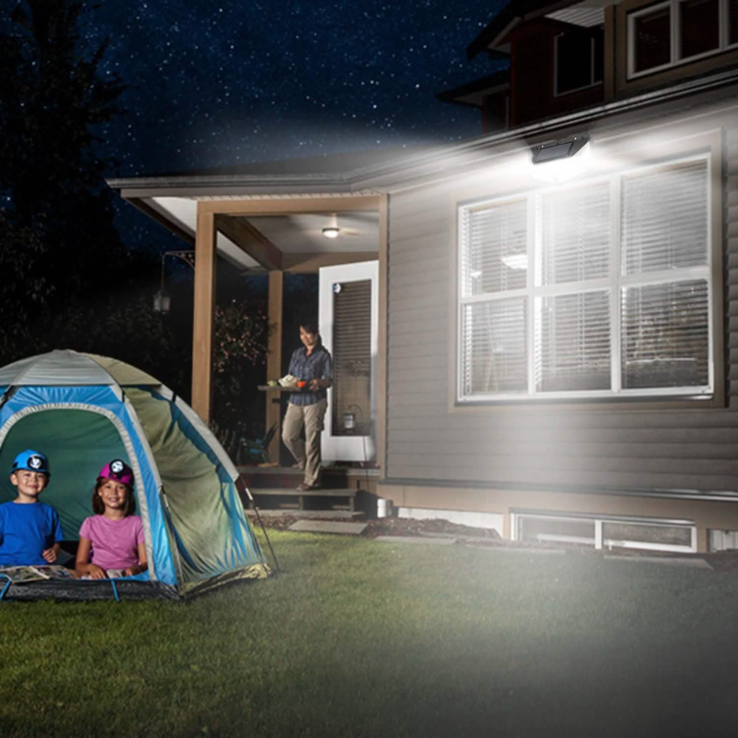 100 LED Solar Wall Light Outdoor Lighting & Decor - DailySale