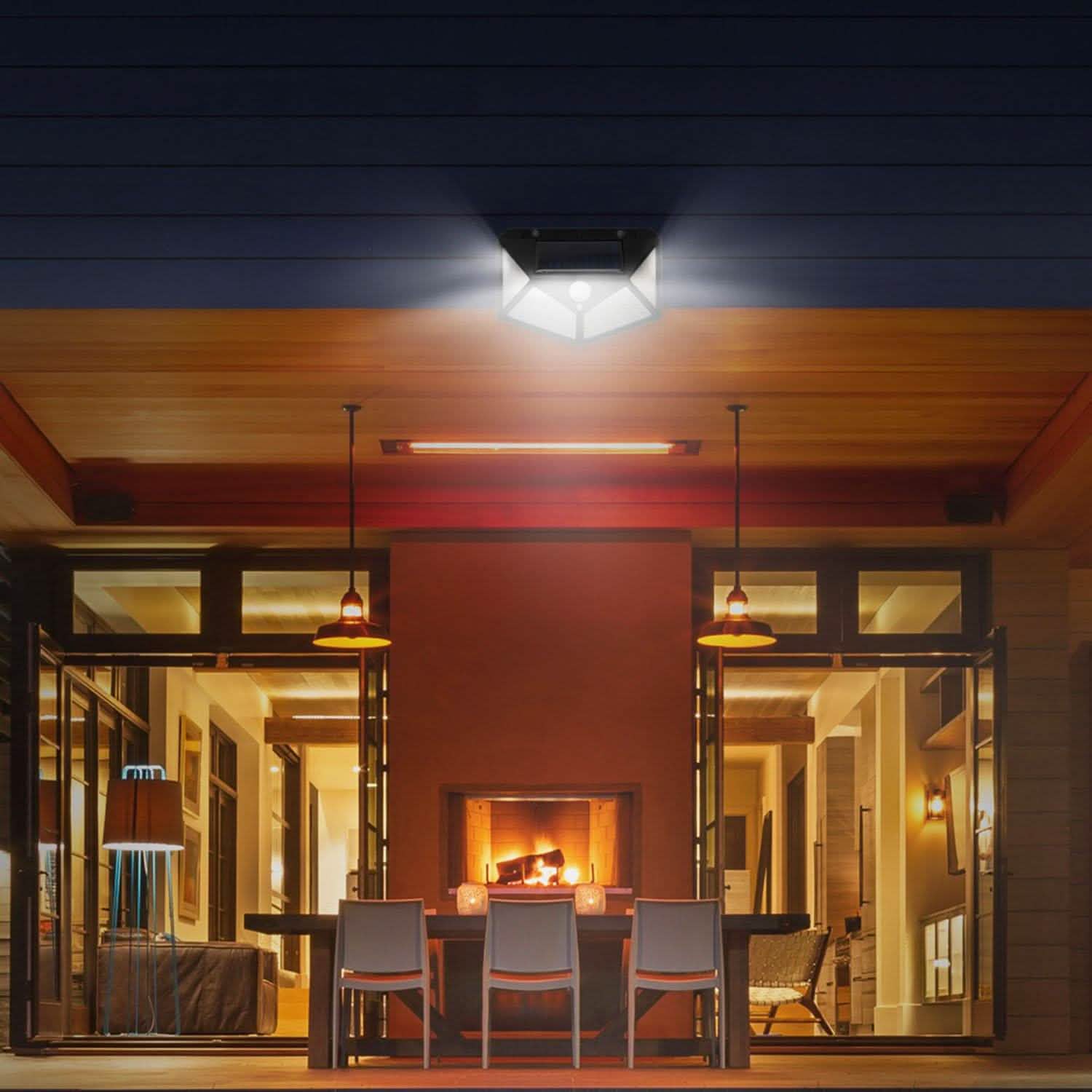 100 LED Solar Wall Light Outdoor Lighting & Decor - DailySale