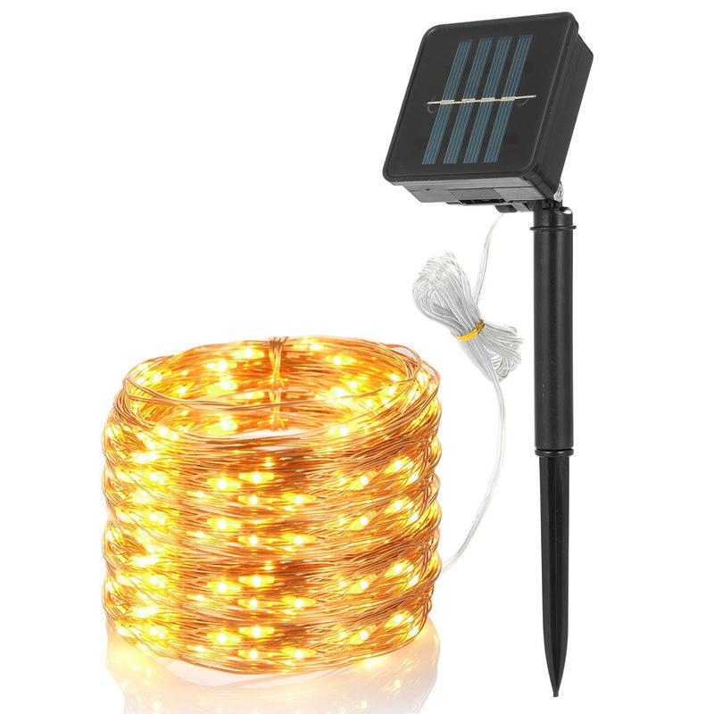 100 LEDs Solar String Lights Outdoor Lighting Warm White - DailySale