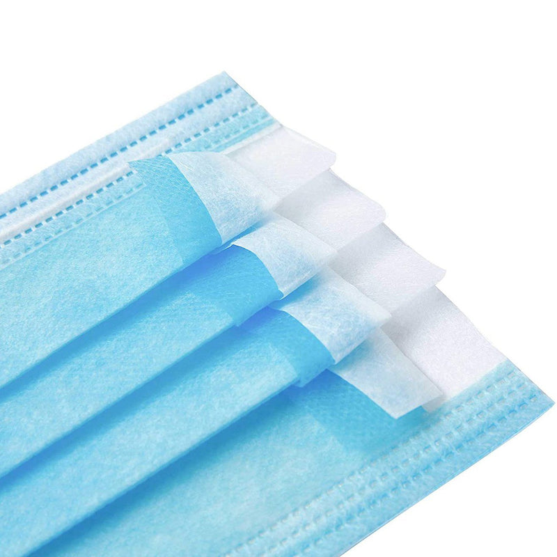100-Pack: 3 Layer Disposable Protective Face Masks Face Masks & PPE - DailySale
