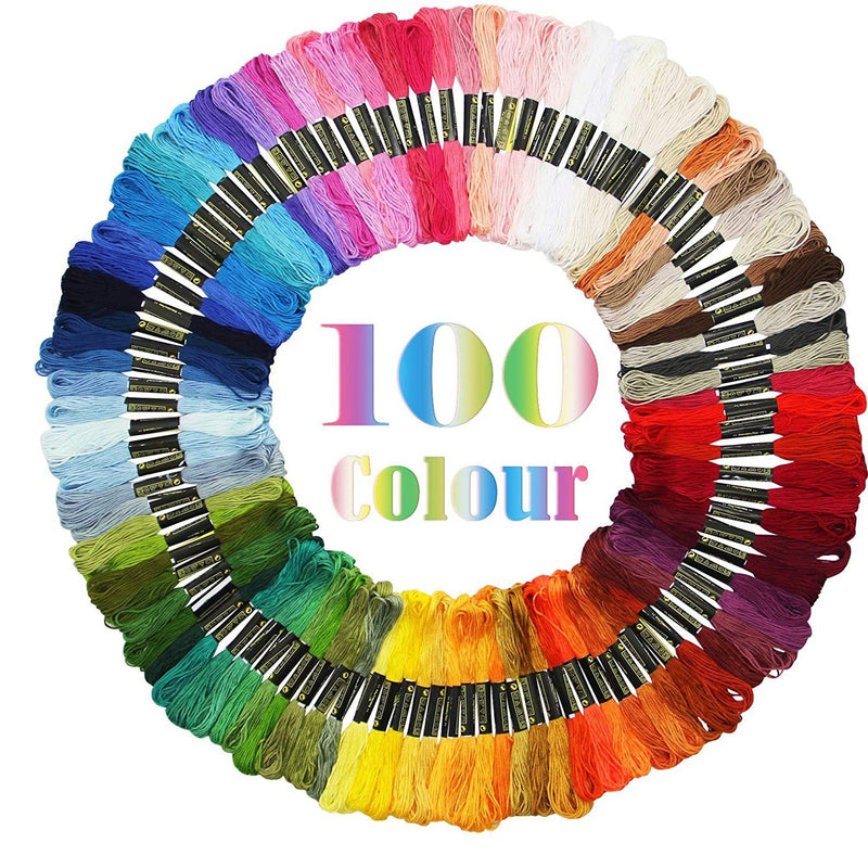100 Colors Embroidery Floss Set Cross Stitch Thread Friendship Bracelets  Floss with Organizer Storage Box Cross
