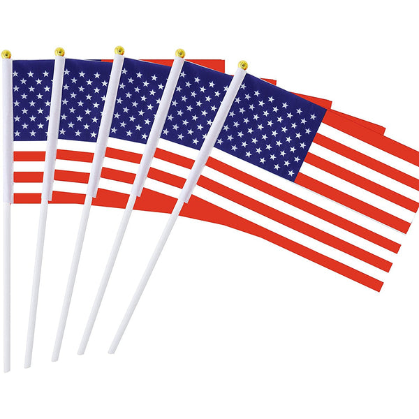 100-Pack: Handheld Small Miniature American Flag Holiday Decor & Apparel - DailySale