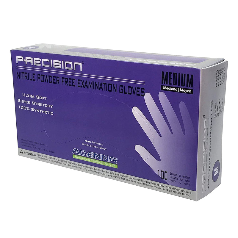 100-Pack: Nitrile Powder Free Violet Medium Gloves Face Masks & PPE - DailySale