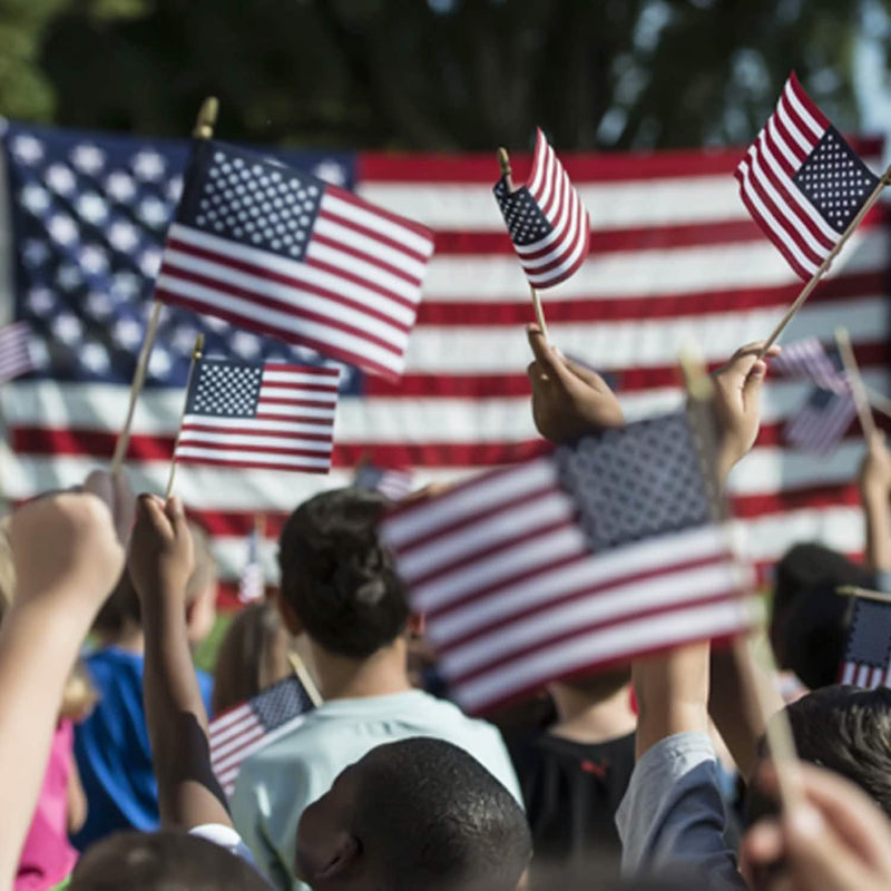 100-Pack: USA 4x6 in Wooden Stick Flag Everything Else - DailySale