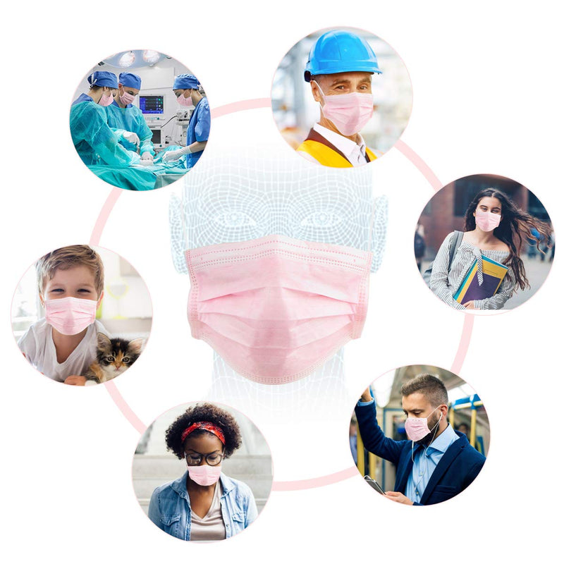 100-Pieces: Disposable 3 Ply Earloop Face Masks Face Masks & PPE - DailySale