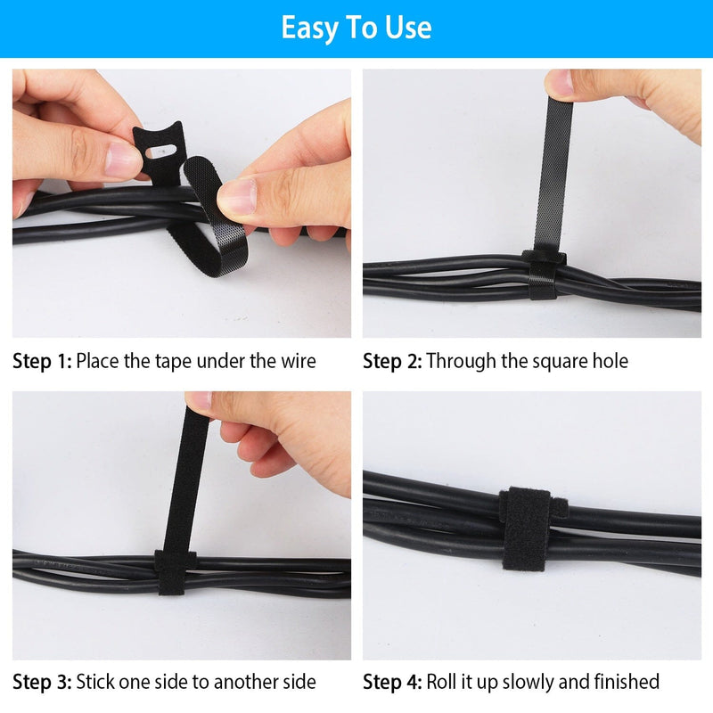 100-Pieces: Reusable Cable Ties 6" Wire Management Holder Everything Else - DailySale