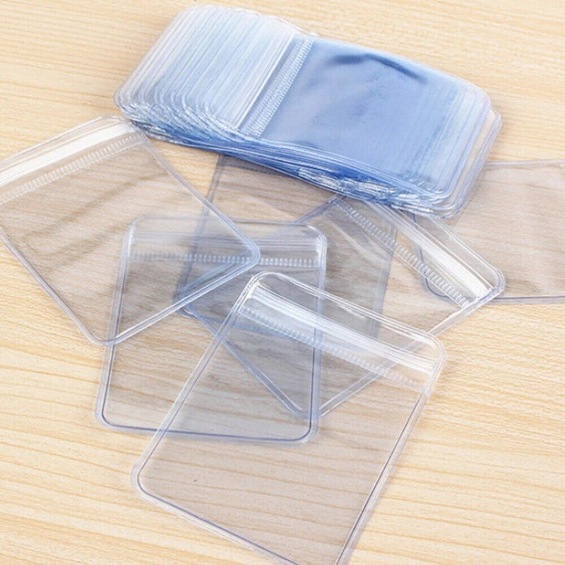 100-Pieces: Transparent PVC Plastic Storage Sealed Jewelry Bag Closet & Storage - DailySale