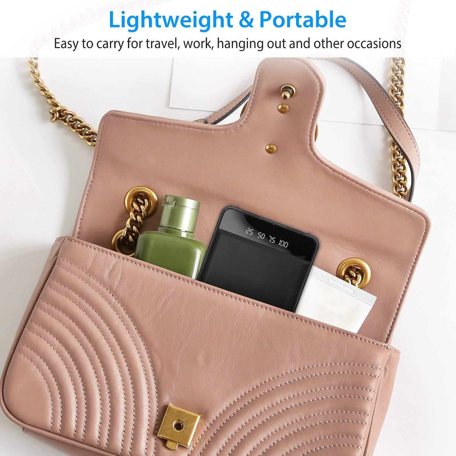 10000 mAh Portable Powerbank Mini with Dual USB Ports LCD Display Mobile Accessories - DailySale