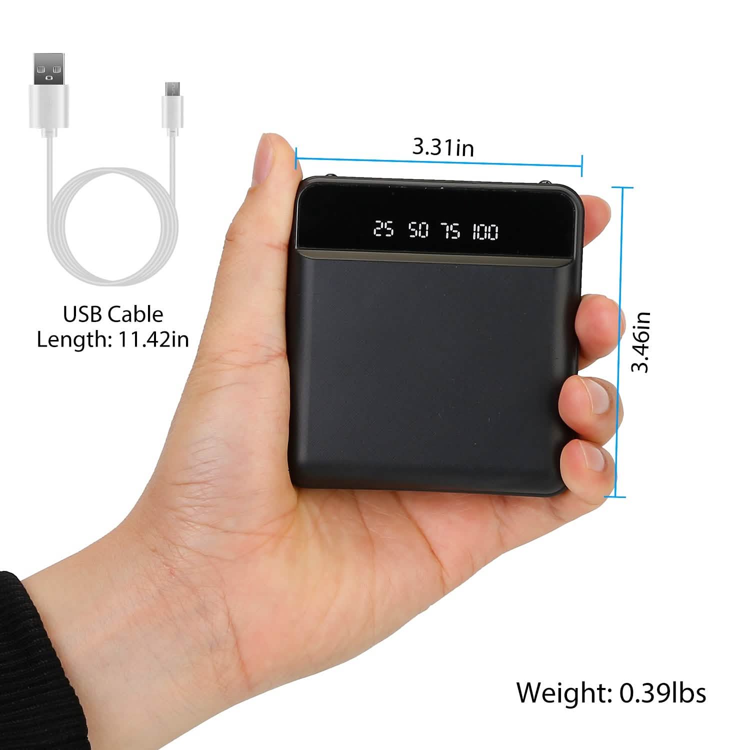 10000 mAh Portable Powerbank Mini with Dual USB Ports LCD Display Mobile Accessories - DailySale